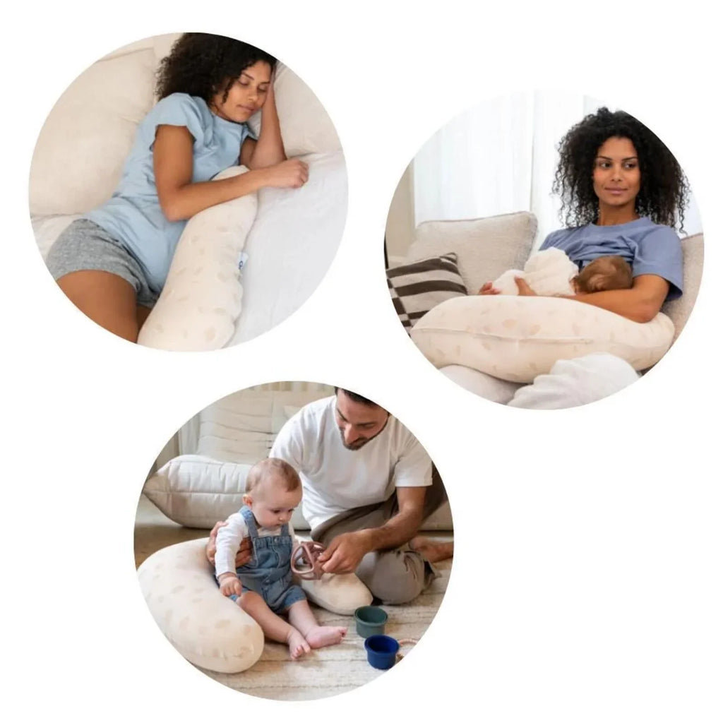 Doomoo Twisty 2-in-1 Petals Pregnancy Pillow - Latte