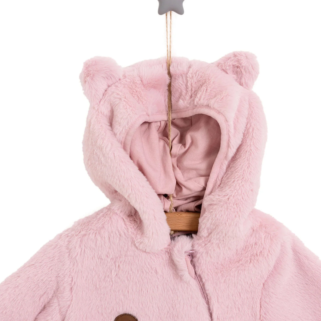 HelloBaby Newborn Girl Plush Footed Jumpsuit - Pink