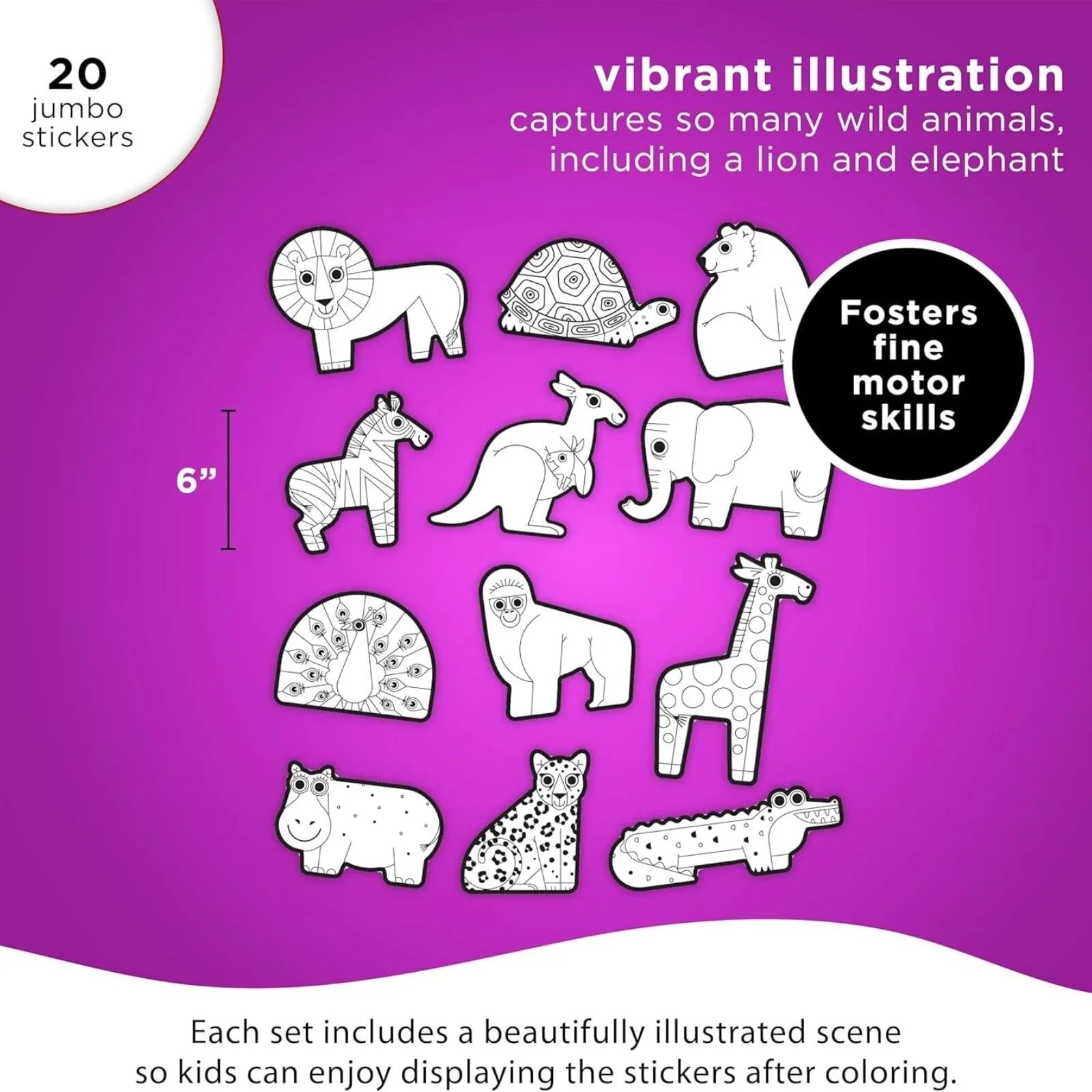 Crocodile Creek Animal Colouring Stickers