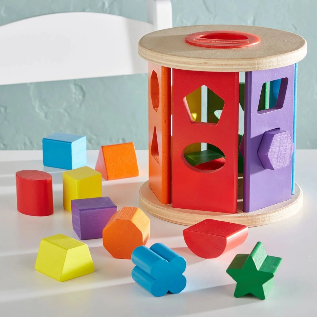 Melissa & Doug Match & Roll Wooden Shape Sorter