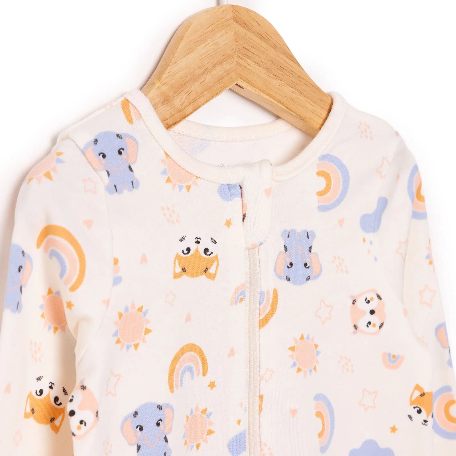 HelloBaby Newborn Girl Footed Jumpsuit - Beige