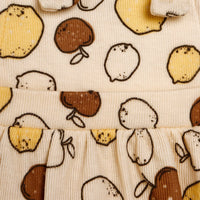 Newborn Bebbek Fruits Printed Dress - Ecru