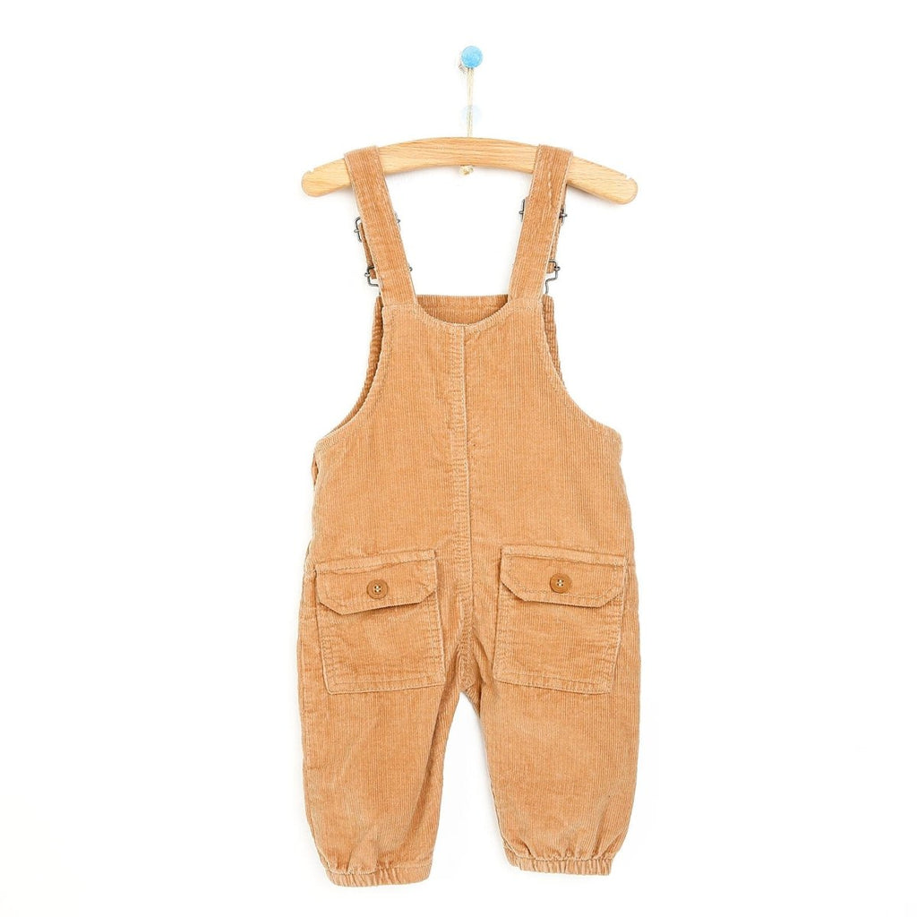 HelloBaby Basic Baby Boy Velvet Overalls - Brown