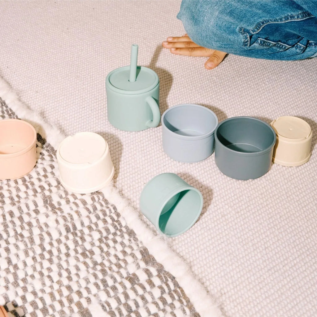 Pippeta Silicone Cup with Straw - Sea Salt