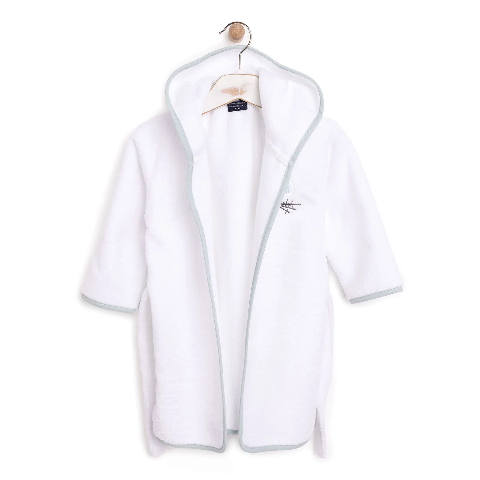 Mollia Boy Baby Bathrobe - White