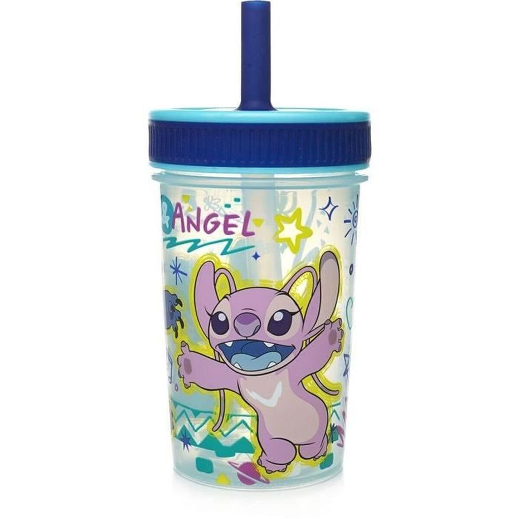 Training Glass ThermoBaby LILO & STITCH 420 ml Blue featuring vibrant designs and non-drip system for kids.