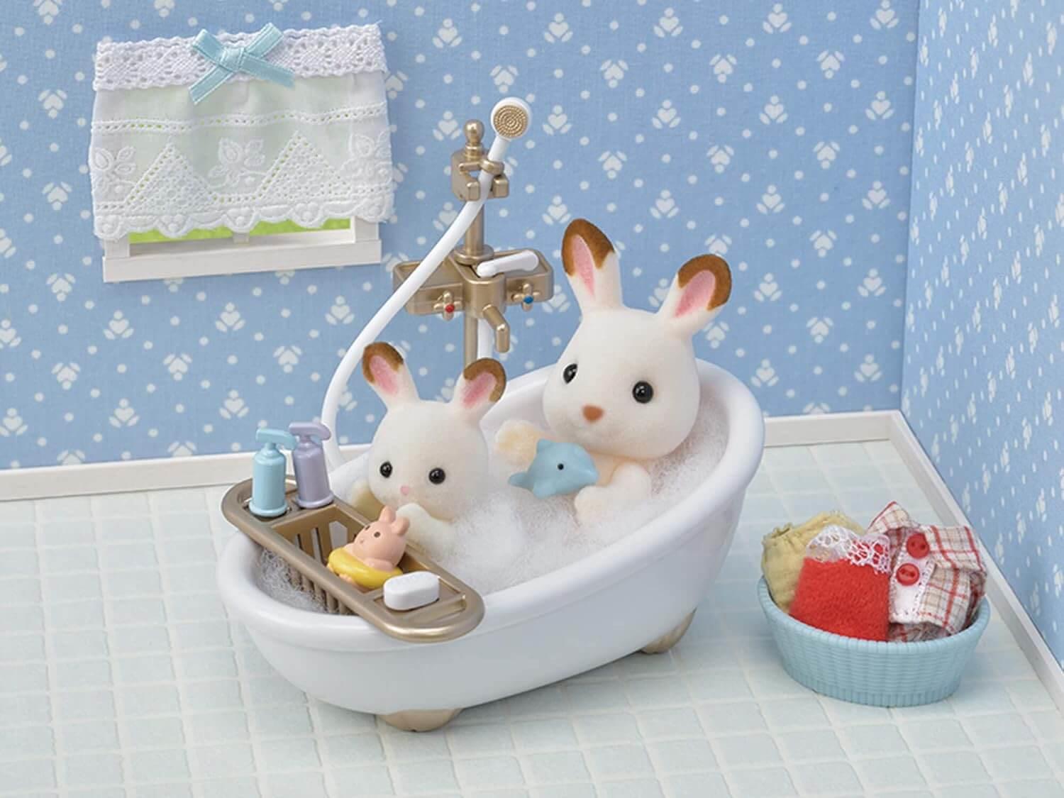 Sylvanian Families Country Bathroom Furniture Playset for Age 3 and Up