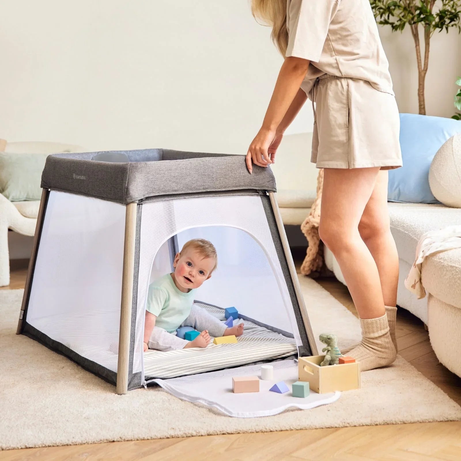 Ickle Bubba Scout 2-in-1 Travel Cot & Playpen - Ash Grey