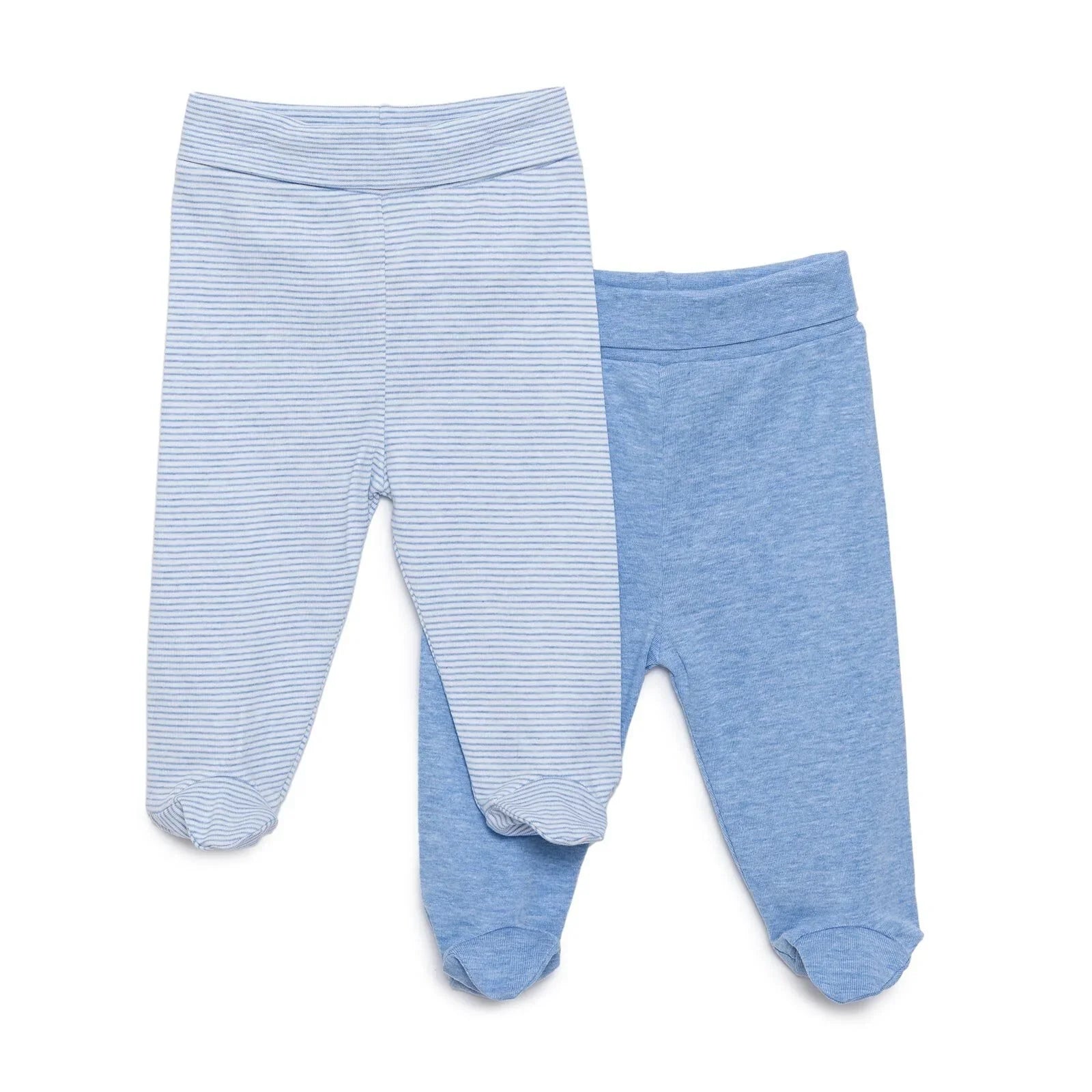 HelloBaby Unisex 2 Piece Footed Bottom - Blue