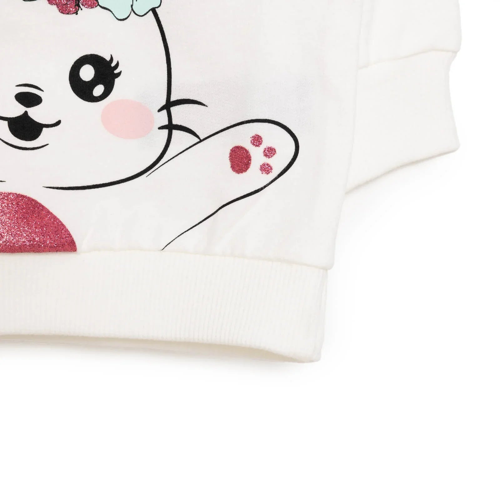 HelloBaby Baby Girl Rabbit Printed Sweatshirt - Ecru