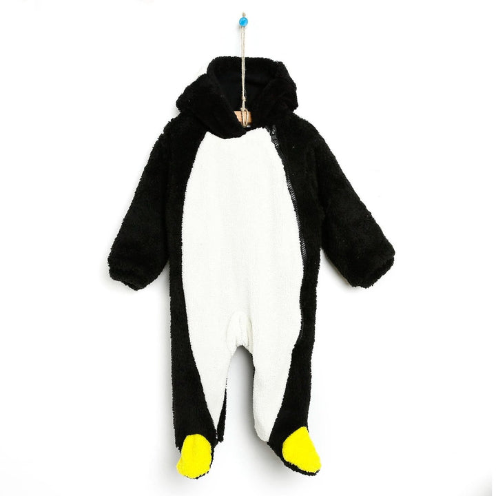 Midimod Newborn Welsoft Penguin Footed Jumpsuit - Black