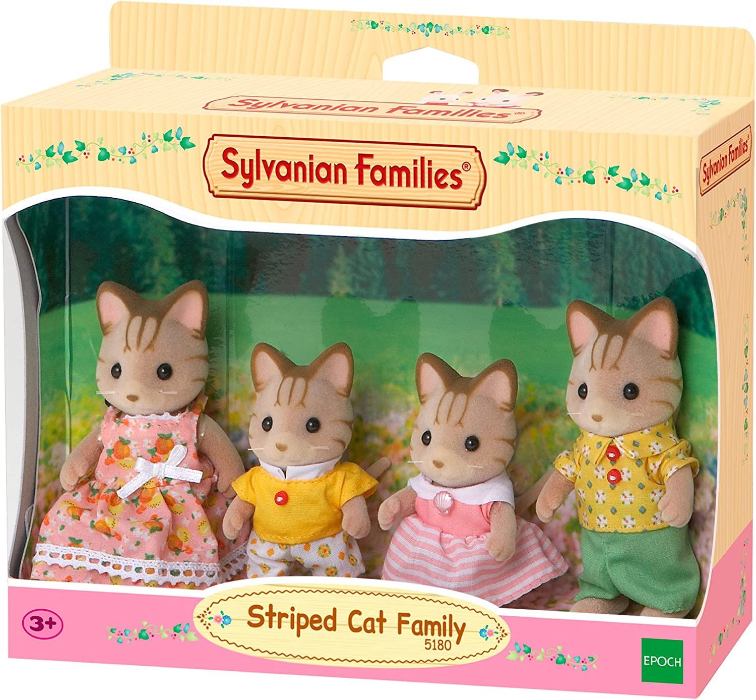 Sylvanian Families Striped Cat Family Toy Playset for Ages 3 and Up