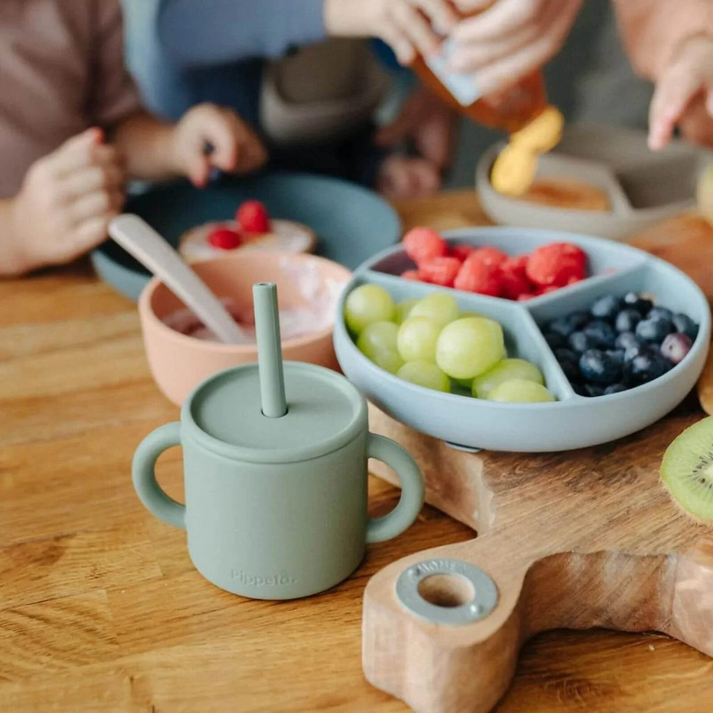 Pippeta Silicone Cup with Straw - Ash Rose