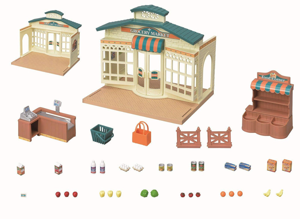 Sylvanian Families Grocery Market Toy Shop Playset for Ages 3 and Up