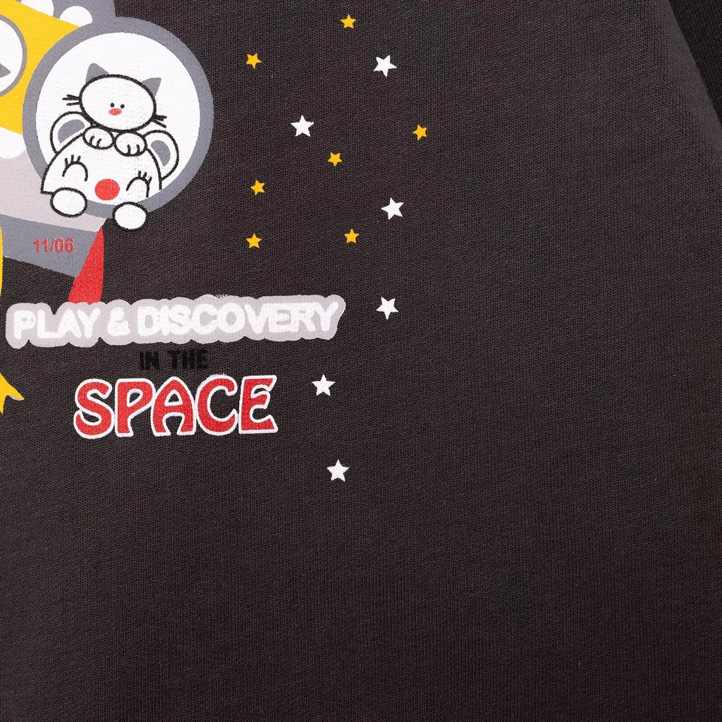 HelloBaby Basic Low Raised Lion Printed Sweatshirt - Dark Grey