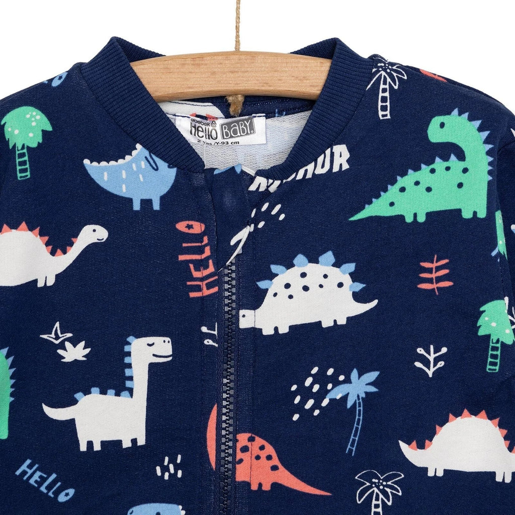 HelloBaby Basic Boy Dinosaur Patterned Jumpsuit - Printed