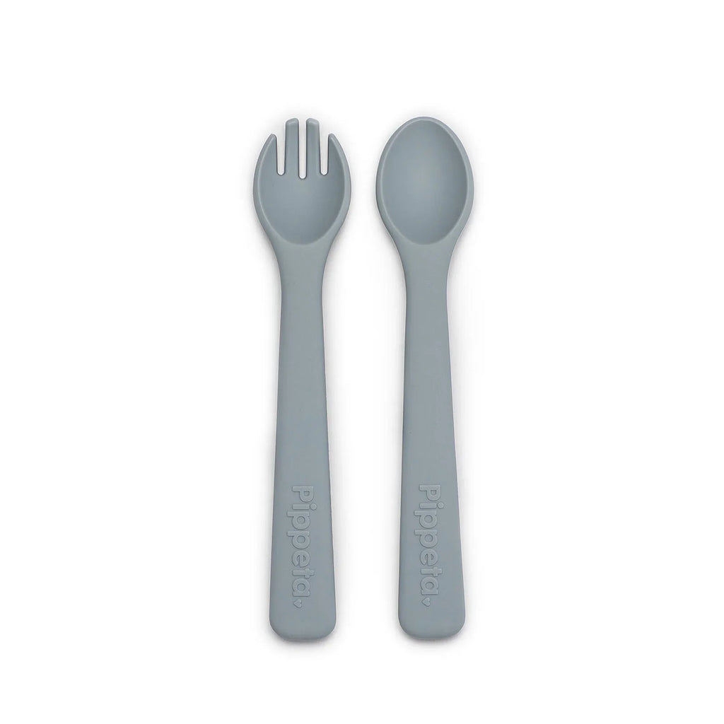 Pippeta Silicone Spoon & Fork - Sea Salt