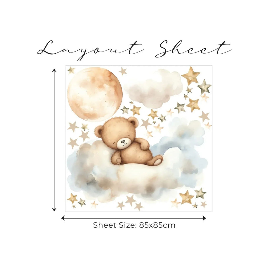 Live Vida Sleeping Bear Large Wall Art Sticker