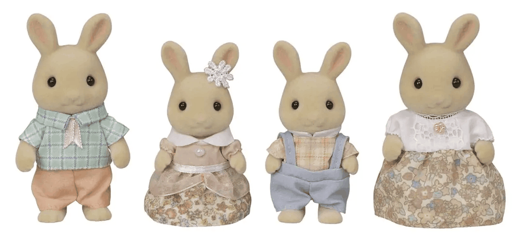 Sylvanian Families Milk Rabbit Family Toy Playset for Ages 3 and Up