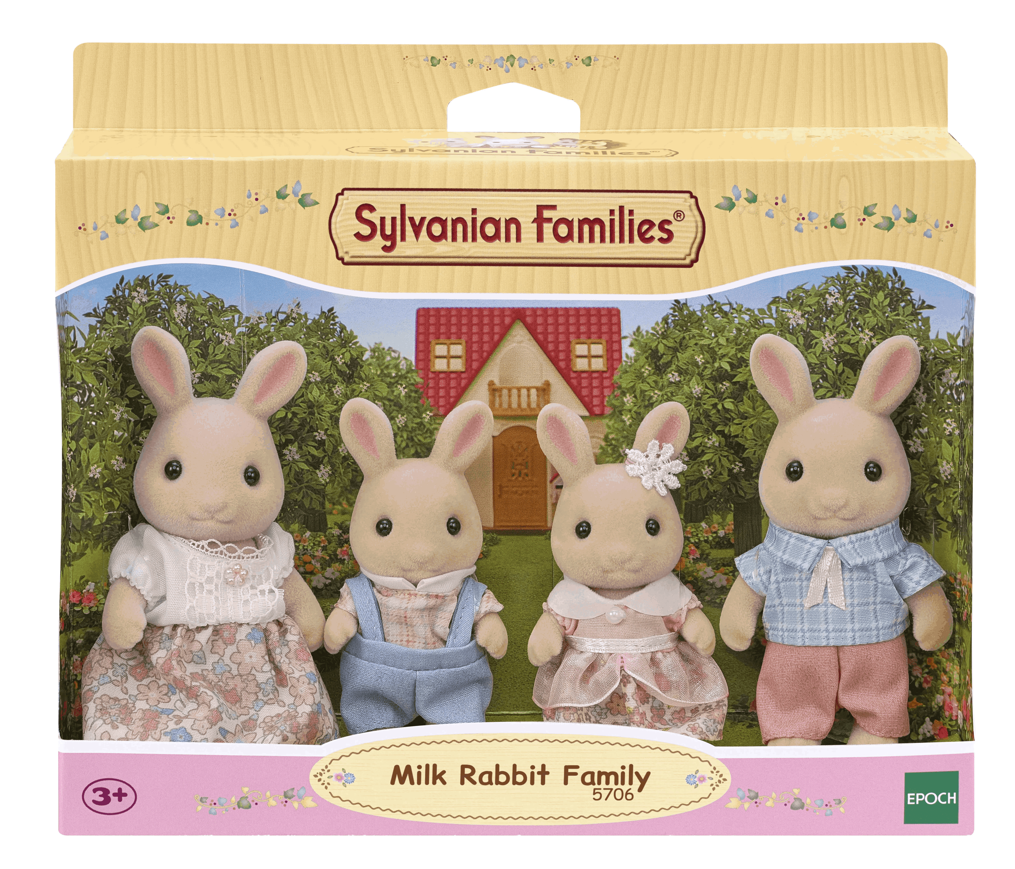 Sylvanian Families Milk Rabbit Family Toy Playset for Ages 3 and Up