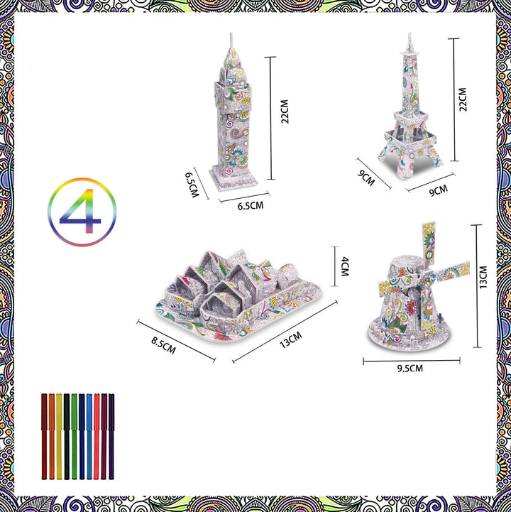 Educational 3D Puzzle Set with Multiple Themes