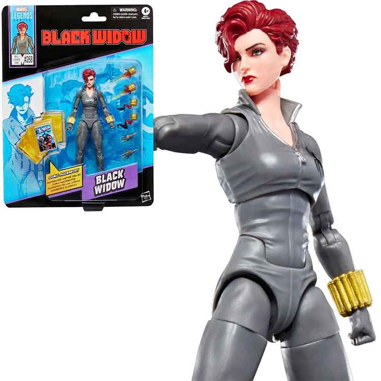 Ffigwr Actio Duwies Ddu (Black Widow) Cyfres Chwedlau Marvel 6 Modfedd