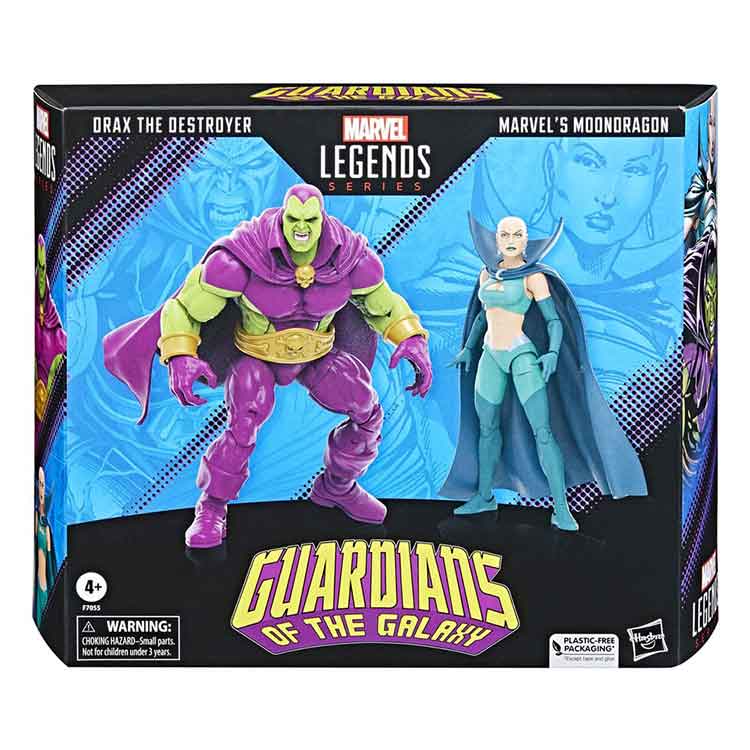 Ffigur Actio Marvel Legends Guardians of the Galaxy Pecyn Dwbl Drax the Destroyer a Moondragon Marvel