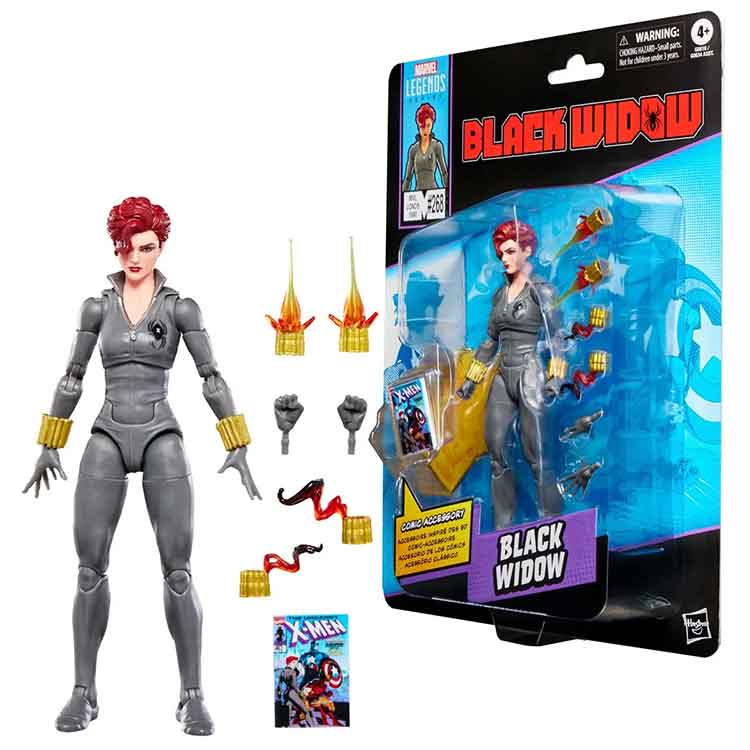 Ffigwr Actio Duwies Ddu (Black Widow) Cyfres Chwedlau Marvel 6 Modfedd