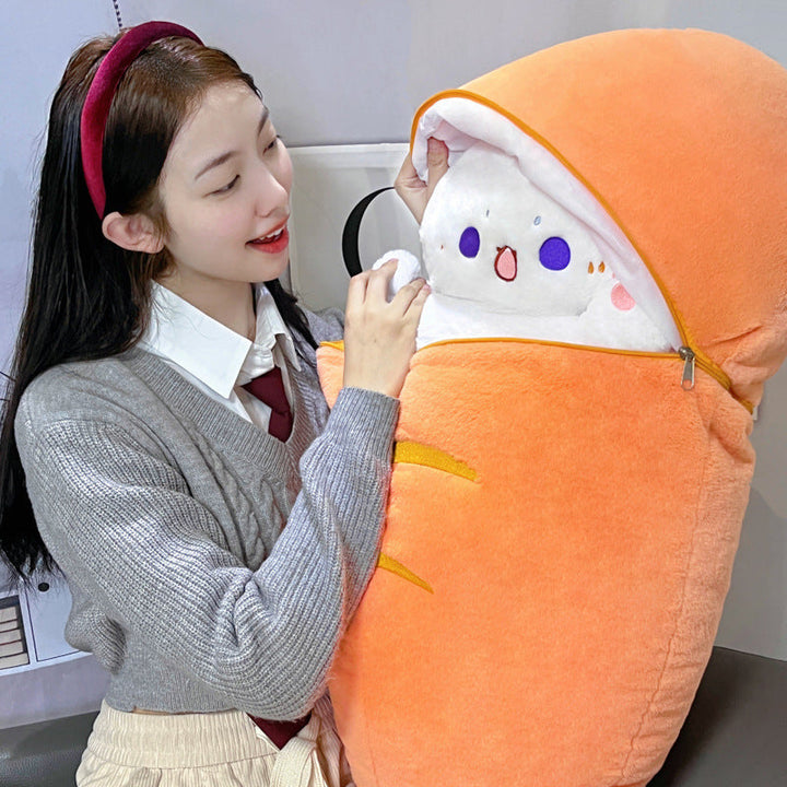 Radish Rabbit Plush Cat and Dog Pillow Toy