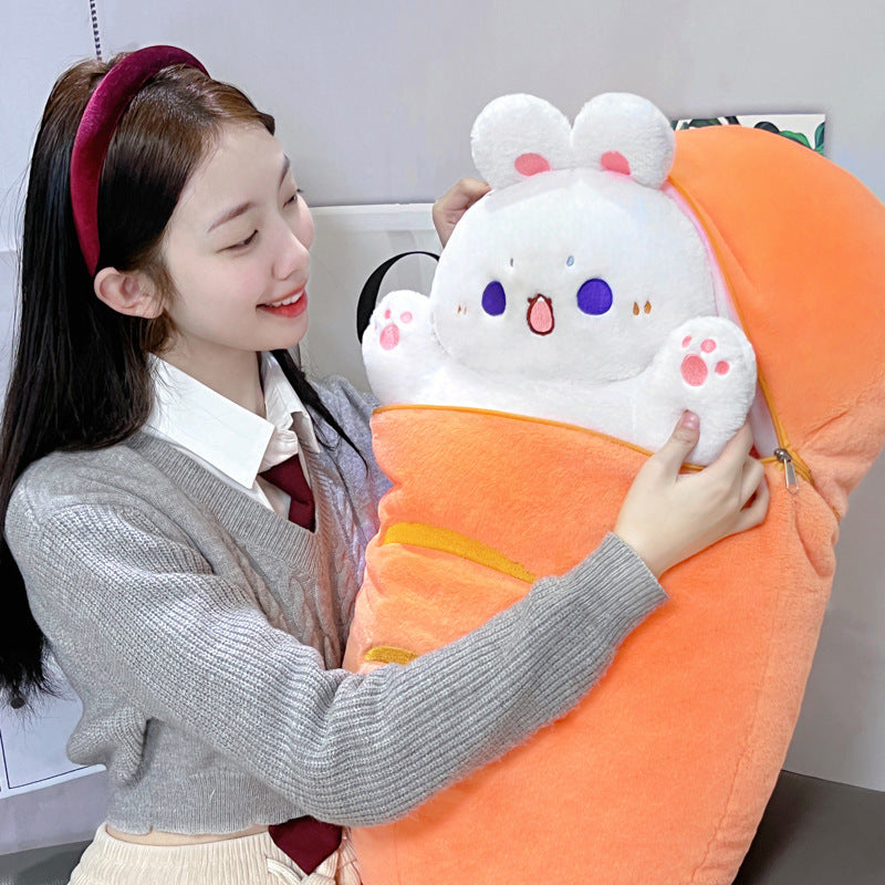 Radish Rabbit Plush Cat and Dog Pillow Toy