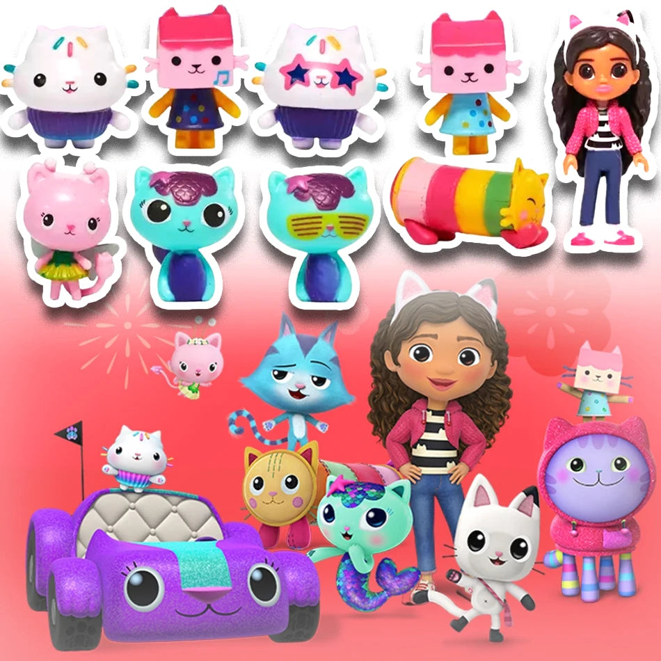 Hot Gabby Dollhouse Anime Figure Toy Smiling Car Cat Hug Gaby Girl