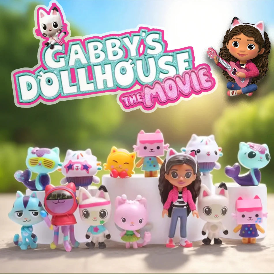 Hot Gabby Dollhouse Anime Figure Toy Smiling Car Cat Hug Gaby Girl