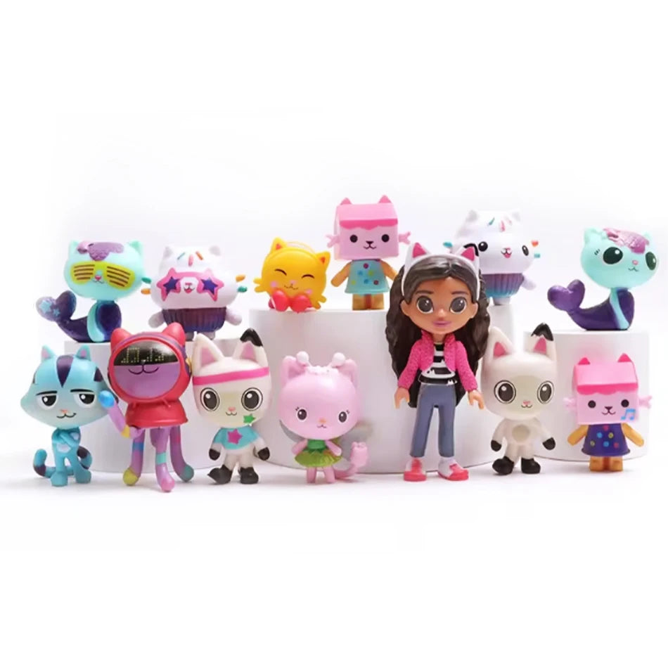 Hot Gabby Dollhouse Anime Figure Toy Smiling Car Cat Hug Gaby Girl