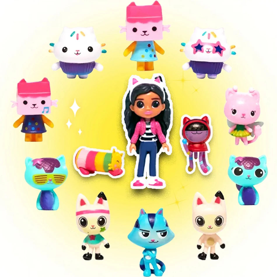 Hot Gabby Dollhouse Anime Figure Toy Smiling Car Cat Hug Gaby Girl