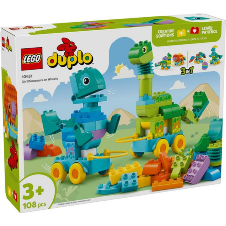 Lego Duplo Town 10451 3 in 1 Dinosaurs on Wheels Set for Ages 3 and Up