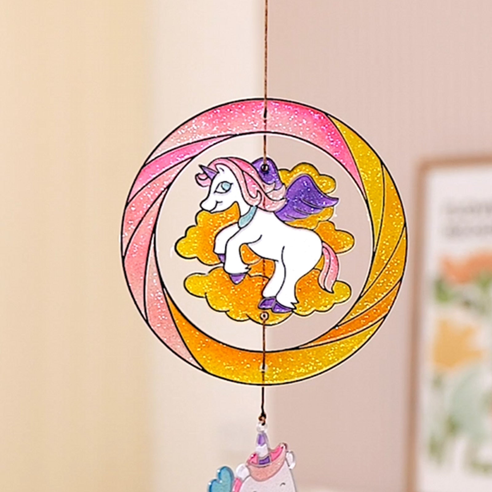NNEDSZ Sparkly Ornament Suncatcher - DIY for Kids Art Craft Colouring PaintingSet