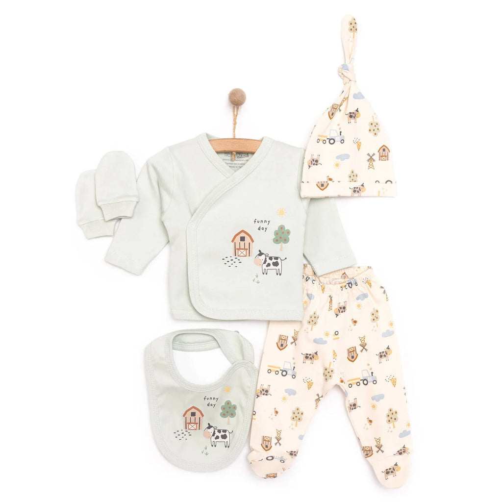 HelloBaby Boy 5 Piece Newborn Gift Set - Green