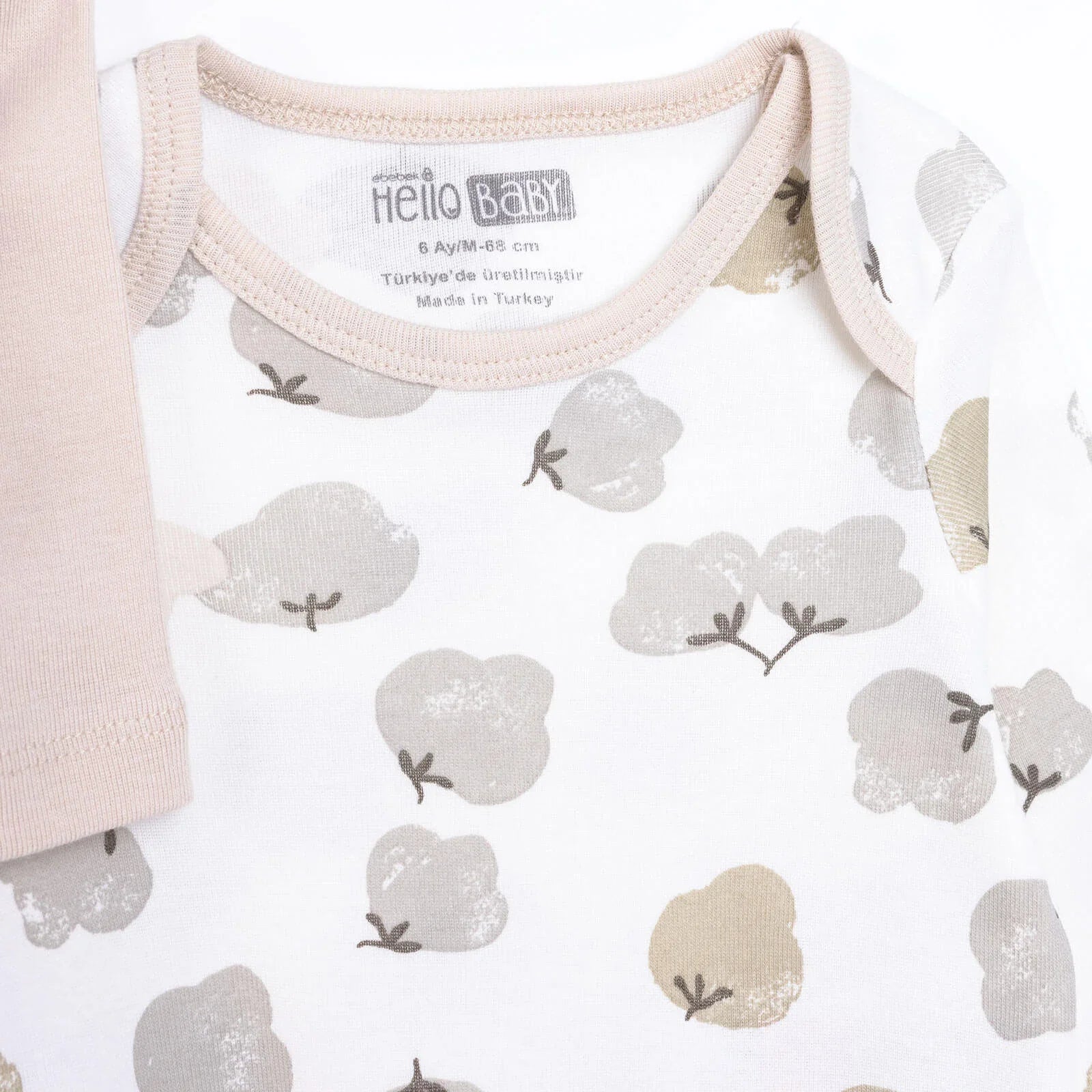 HelloBaby Baby Girl Long Sleeve Bodysuit 2 pcs - Beige