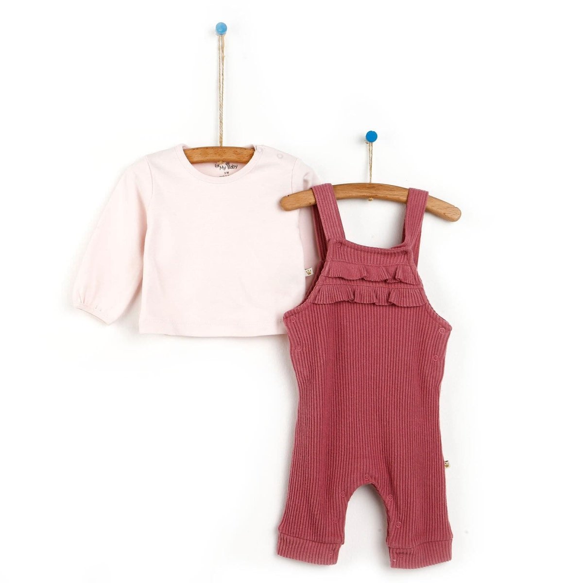 For My Baby Newborn My Family Overalls-Slippers - Light Rose