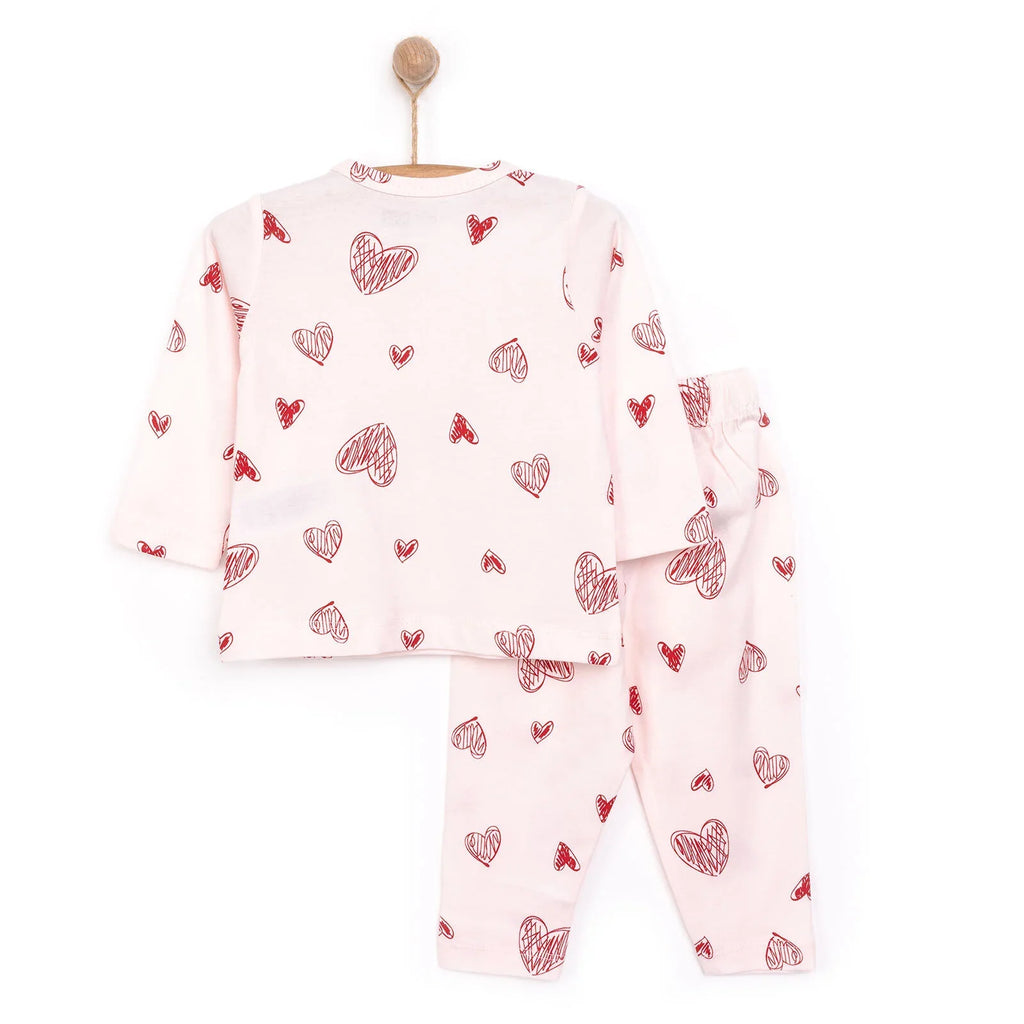 HelloBaby Baby Girl Long Sleeve Pyjamas Set - Light Pink
