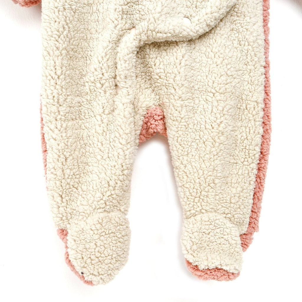 Midimod Newborn Deer Figure Welsoft Footed Jumpsuit - Light Rose