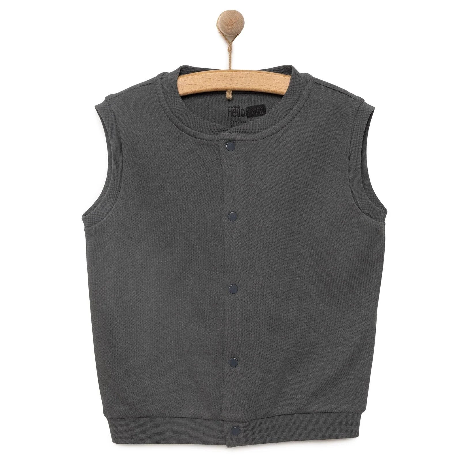 HelloBaby Baby Boy Ribbed Cardigan - Dark Grey