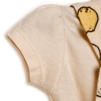 Newborn Bebbek Fruits Printed Dress - Ecru