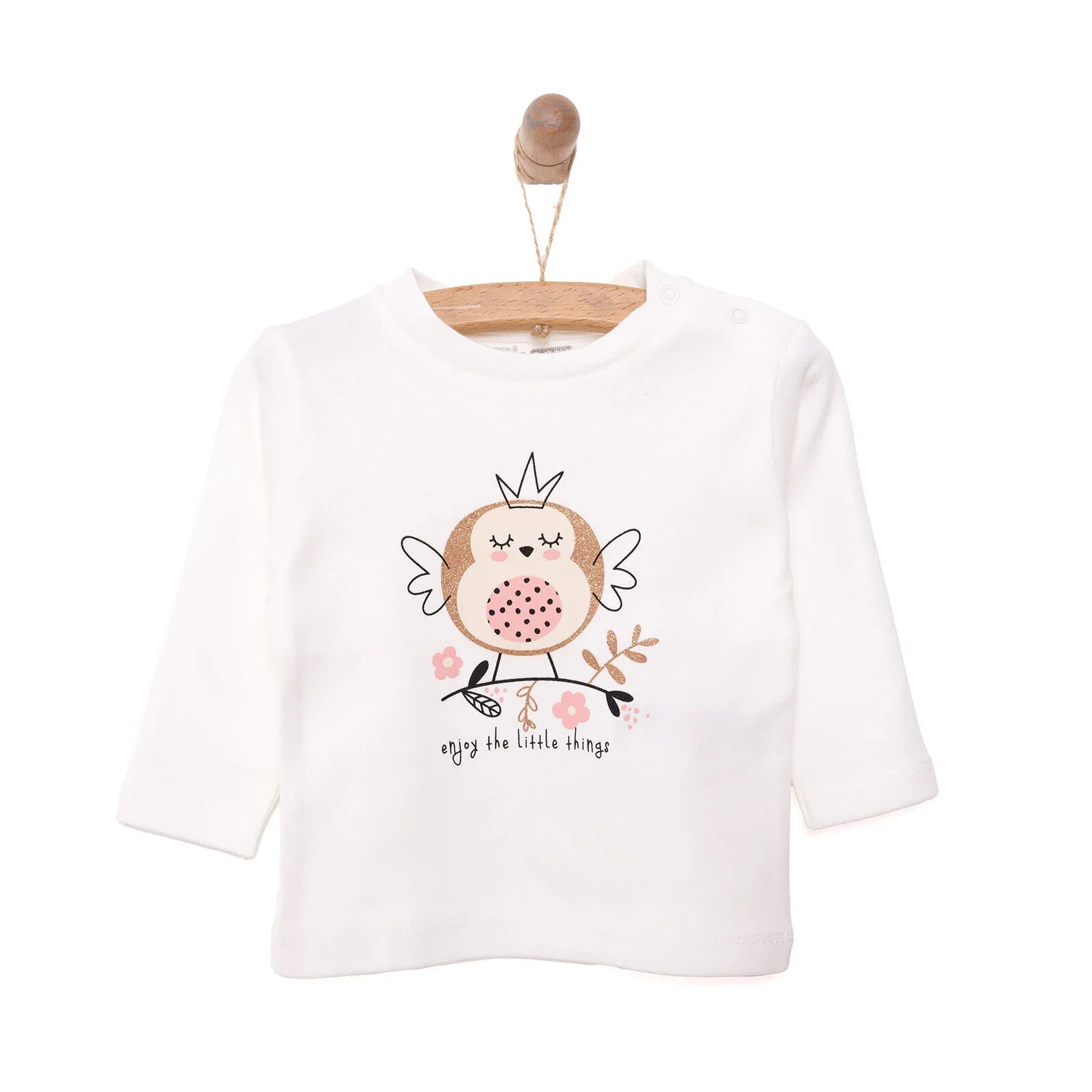 HelloBaby Baby Girl Long Sleeve T-shirt - Ecru