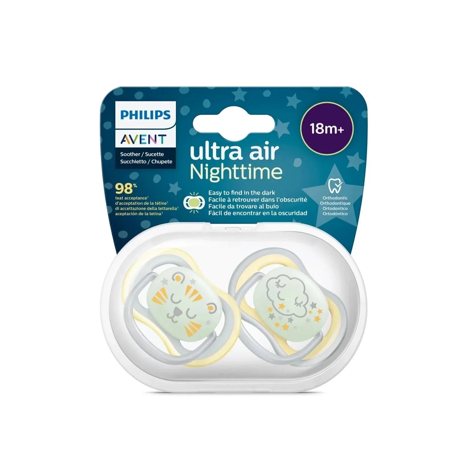 Philips Avent Ultra Air Night Soother 18+ months Pack of 2