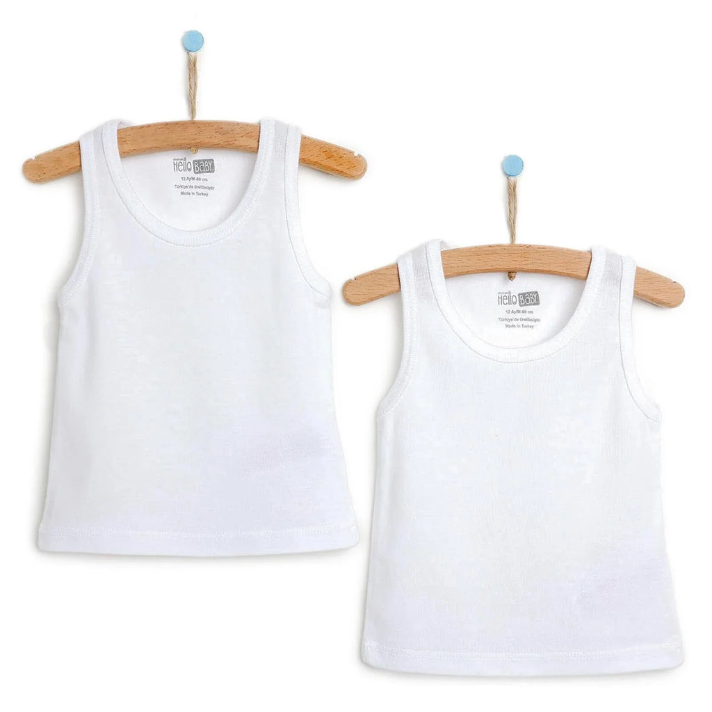 HelloBaby Boy 2-Pack Tanks - White
