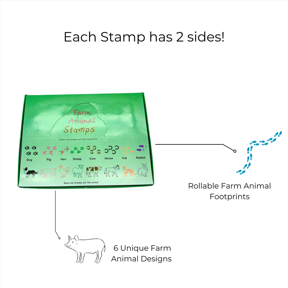 Stamper Anifeiliaid Fferm Hunan-Incio Dwbl Ochr gyda Rholer (sengl)