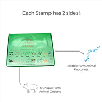 Stamper Anifeiliaid Fferm Hunan-Incio Dwbl Ochr gyda Rholer (sengl)