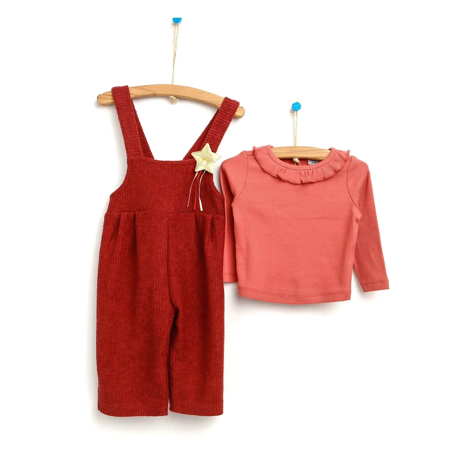 HelloBaby Overall Shorts-Sweatshirt - Pink