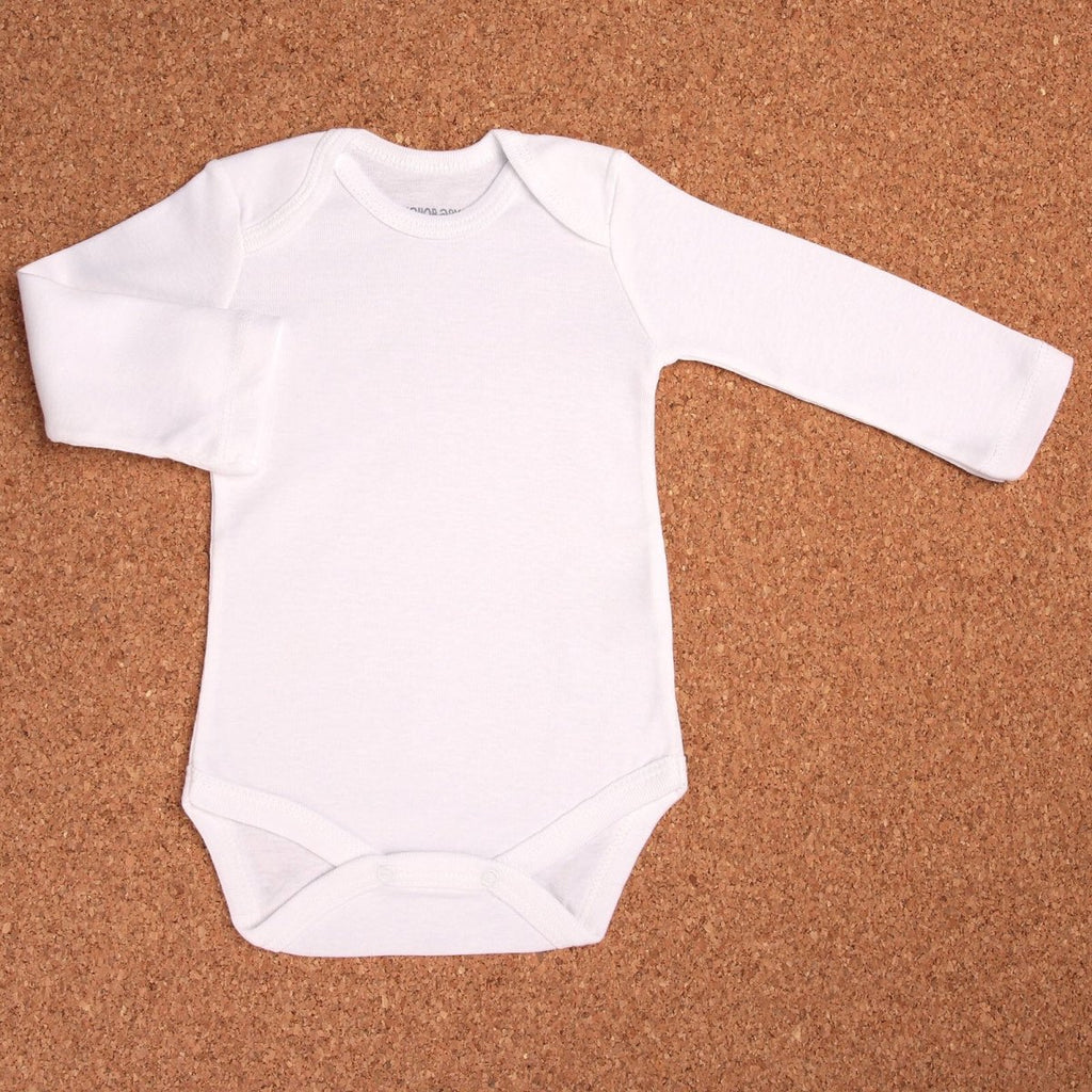 HelloBaby Long Sleeve Baby Bodysuit - White